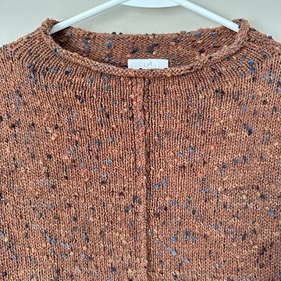 J Jill Sweater Sweater Women SMALL Roll Collar Preppy Bohemian Roll Collar Brown - Picture 2 of 10